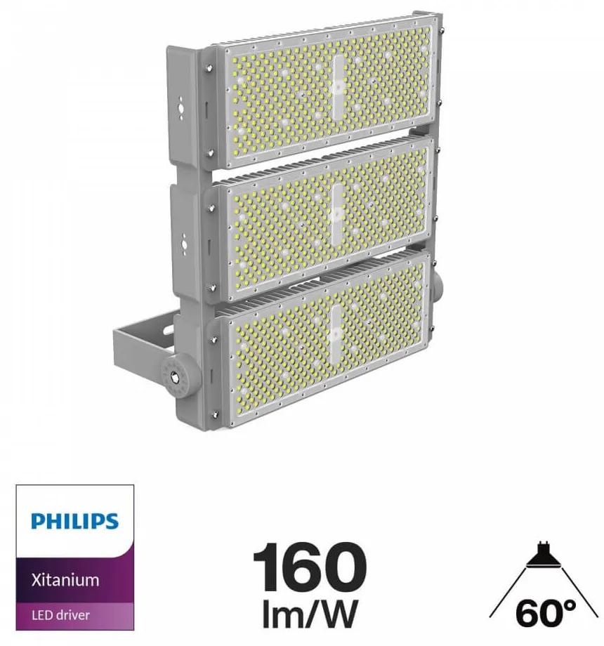 Faro Modulare LED 600W 60° 160lm/W - PHILIPS Xitanium Colore  Bianco Naturale 4.000K