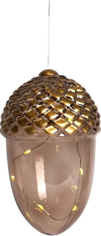 Decorazione natalizia luminosa marrone a sospensione ø 8 cm Celina – Sirius