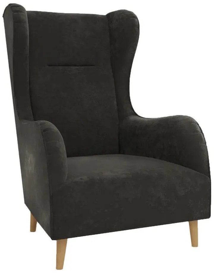 Poltrona in velluto grigio scuro Carole - Ropez