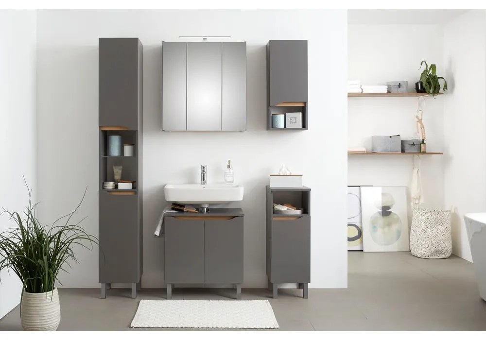 Mobile sospeso grigio sotto il lavabo 60x53 cm Set 357 - Pelipal