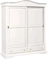 Armadio 2 porte scorrevoli classico legno bianco 180x67x225h