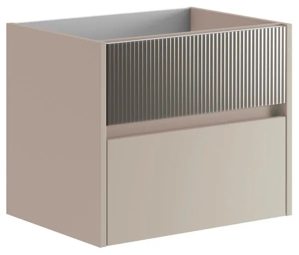 Mobile da bagno sotto lavabo Niwa beige laccato opaco L 59.5 x H 50 x P 45.5 cm 2 cassetti, lavabo non incluso