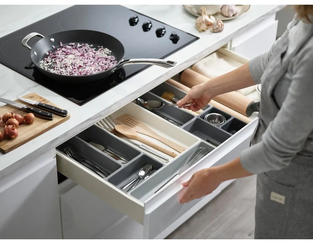 Organizzatore per cassetti variabili grigio Blox - Joseph Joseph