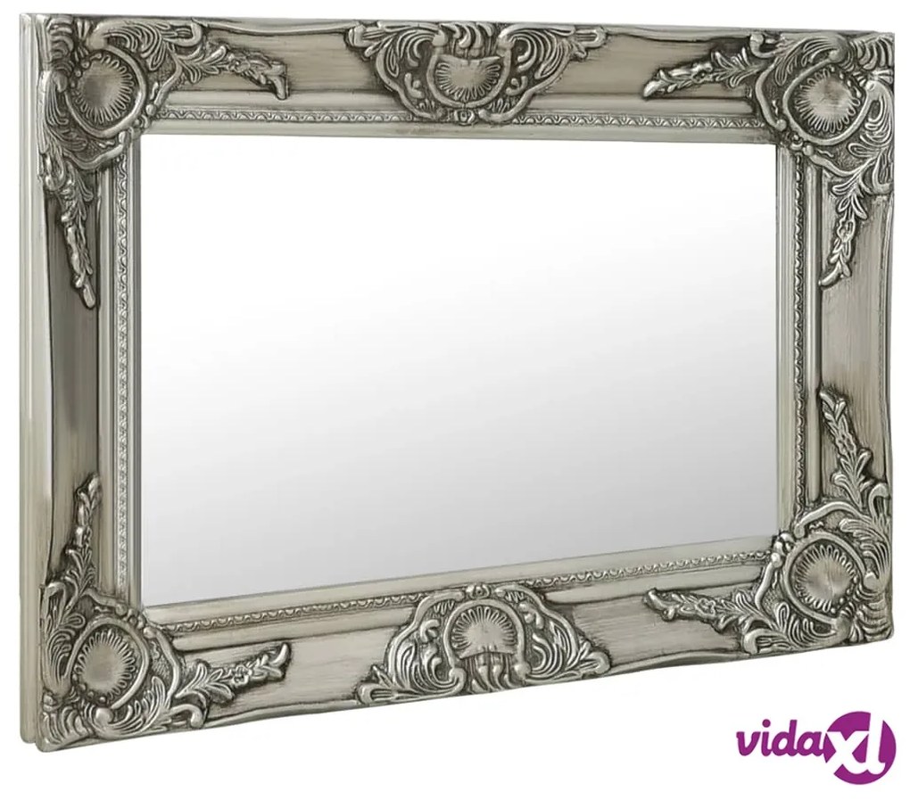 vidaXL Specchio da Parete Stile Barocco 60x40 cm Argento