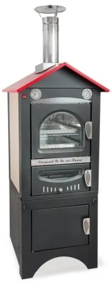 Forno A Legna Da Esterno 40x50 Cm Cottura Indiretta Smile Nero Clementi