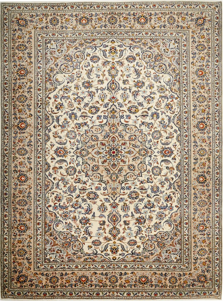 Kashan Tappeto 250 x 330 Beige (Iran) Annodato A Mano