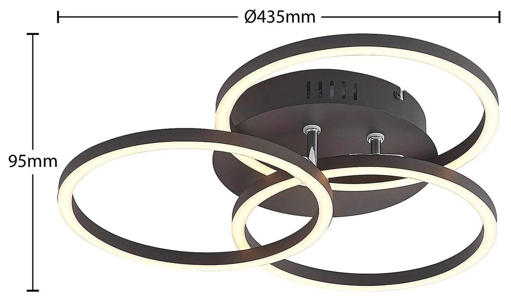 Lindby Qiana plafoniera LED CCT, rotondo, nero