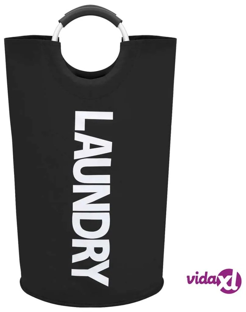 vidaXL Portabiancheria 2 pz Nero