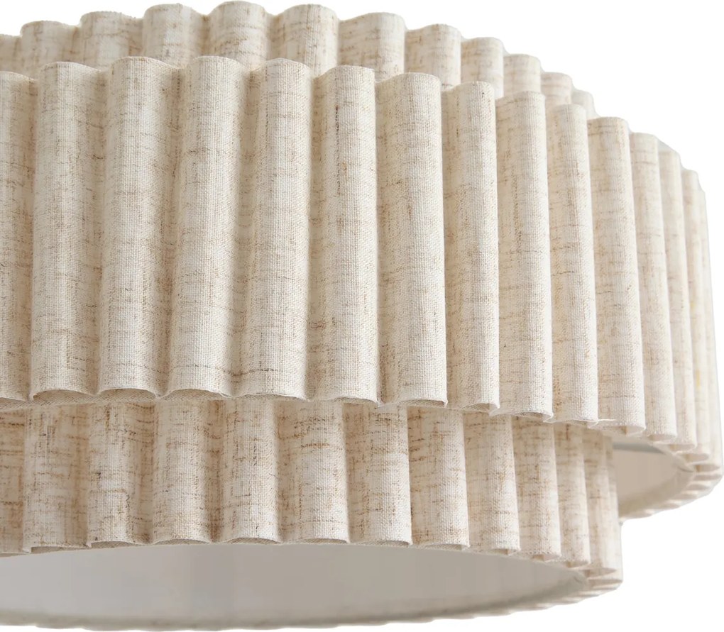 Paralume Japandi in lino beige 35/35/18 - Scalloped