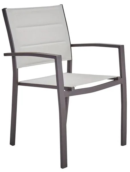 Sedia da giardino in alluminio con braccioli Orion Beta II NATERIAL, seduta in textilene marrone