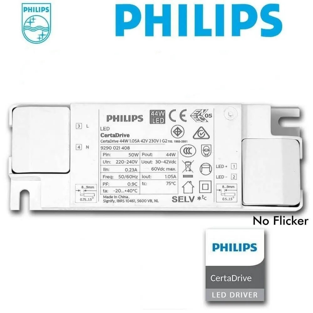 Pannello LED 60x60 44W, Philips CertaDrive - Banco Pesce Colore Bianco Freddo 5.700K