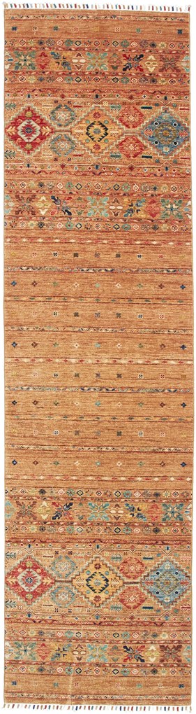 Samarkand Tappeto orientale 80 x 300 Marrone (Pakistan) Annodato A Mano