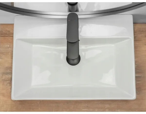 REA-U8701 - Lavabo da appoggio BONITA 36x51 cm ceramica/bianco lucido