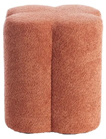 Sgabello in tessuto bouclé arancione Nalani - Light &amp; Living
