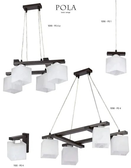 Jupiter 1098 - PO4 - Lampadario a sospensione POLA 4xE27/60W/230V wengé