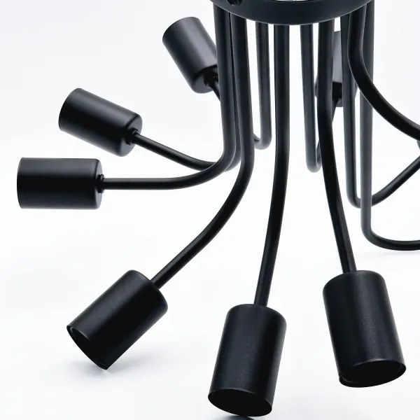 Lampadario a plafone TRINITY 10xE27/15W/230V nero