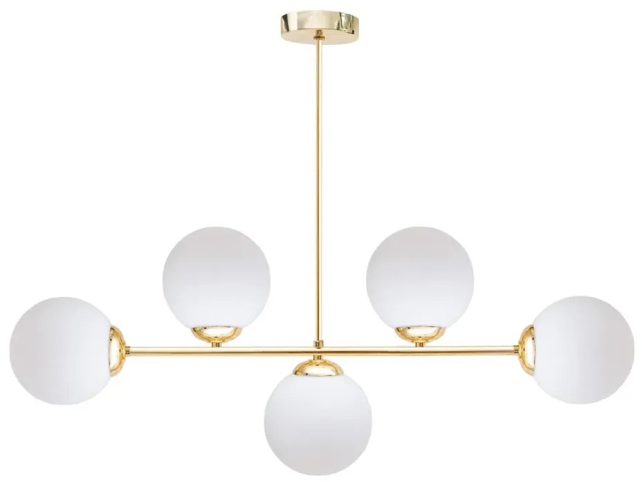 Lampadario a sospensione con supporto rigido FIRA 5xE27/60W/230V oro