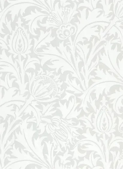 Morris & Co Carta da parati Pure Thistle - Grey/ Blue