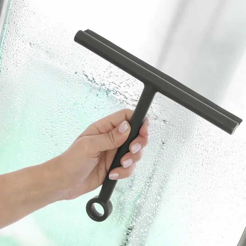 Tergivetro doccia grigio in plastica antigraffio con ventosa Spring