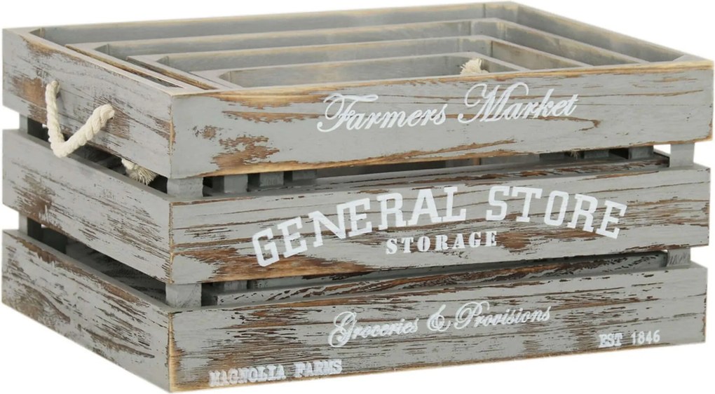 JOSE - set di 4 cassette in legno