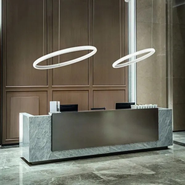 Ideal Lux - Lampadario LED a sospensione con filo MIRACLE LED/37W/230V diametro 60 cm CRI 90 cromo opaco