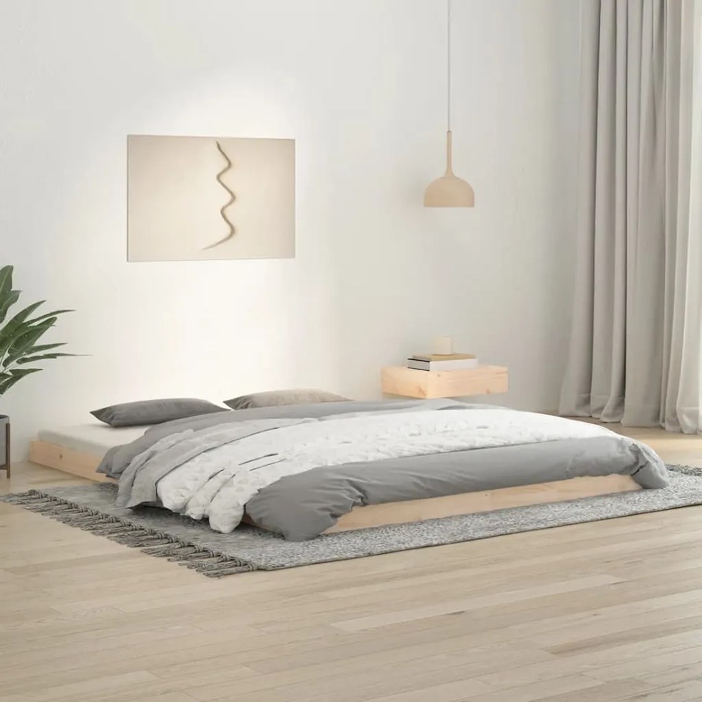 Giroletto Senza Materasso 160x200 Cm İn Legno Massello Di Pino /