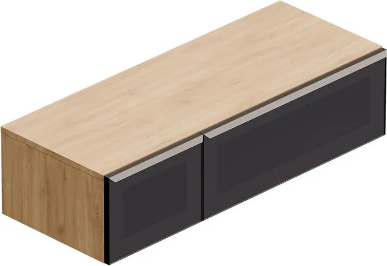 Mobile da bagno sospeso sotto lavabo Star L 120.3 x H 30 x P 46 cm rovere oak, 2 cassetti il grande a destra