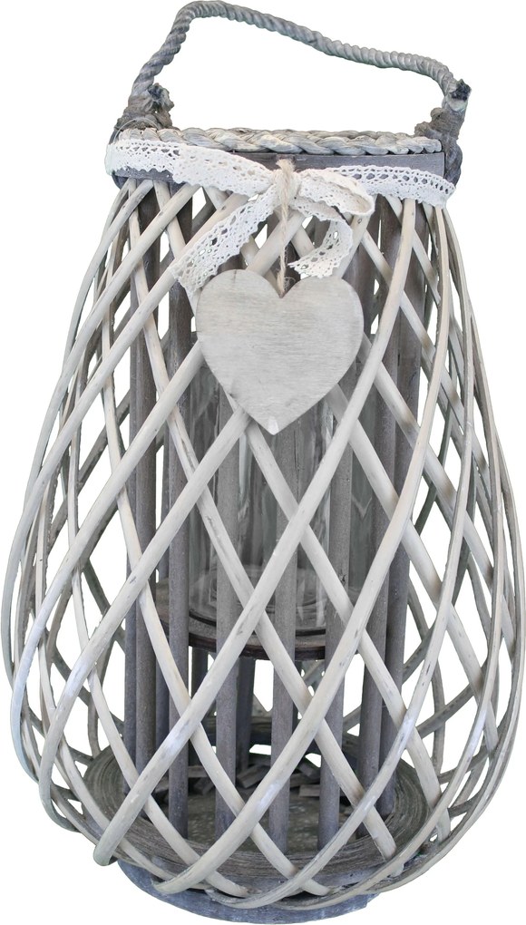 GEORGIE - lanterna in vimini tondo 15 x 36 cm