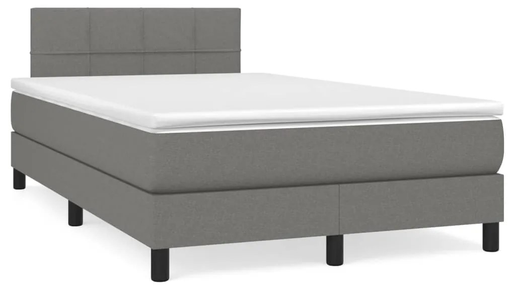 Giroletto A Molle Con Materasso Grigio Scuro 120x190cm Tessuto /