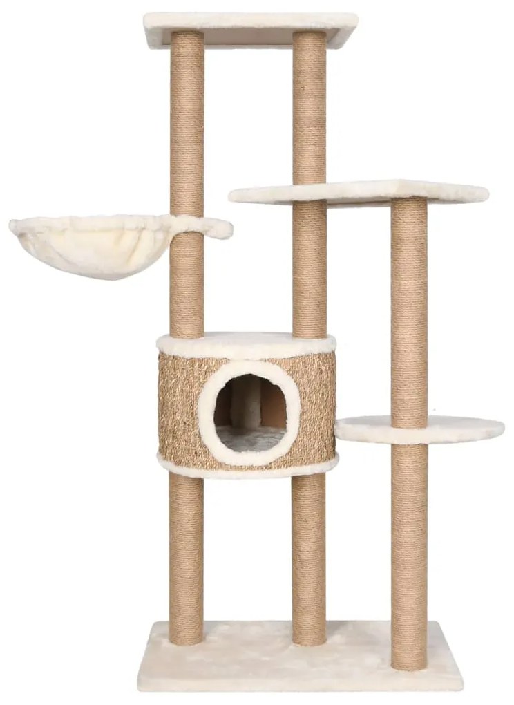 Albero per gatti con palo tiragraffi 126 cm in giunco