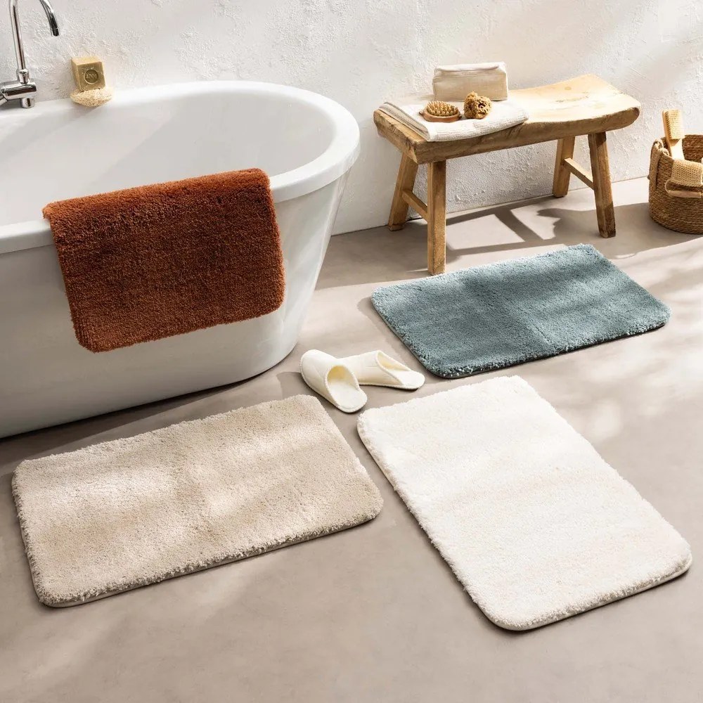 Tappetino per il bagno color terracotta 50x80 cm Mael – douceur d'intérieur