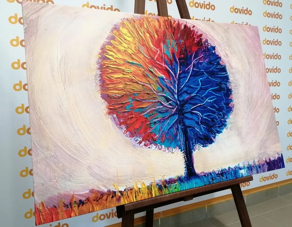 Stampa su tela – Albero acquerello colorato