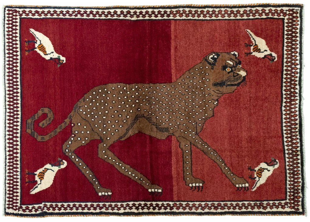 Gabbeh Tappeto 170 x 120 Rosso (Iran) Annodato A Mano