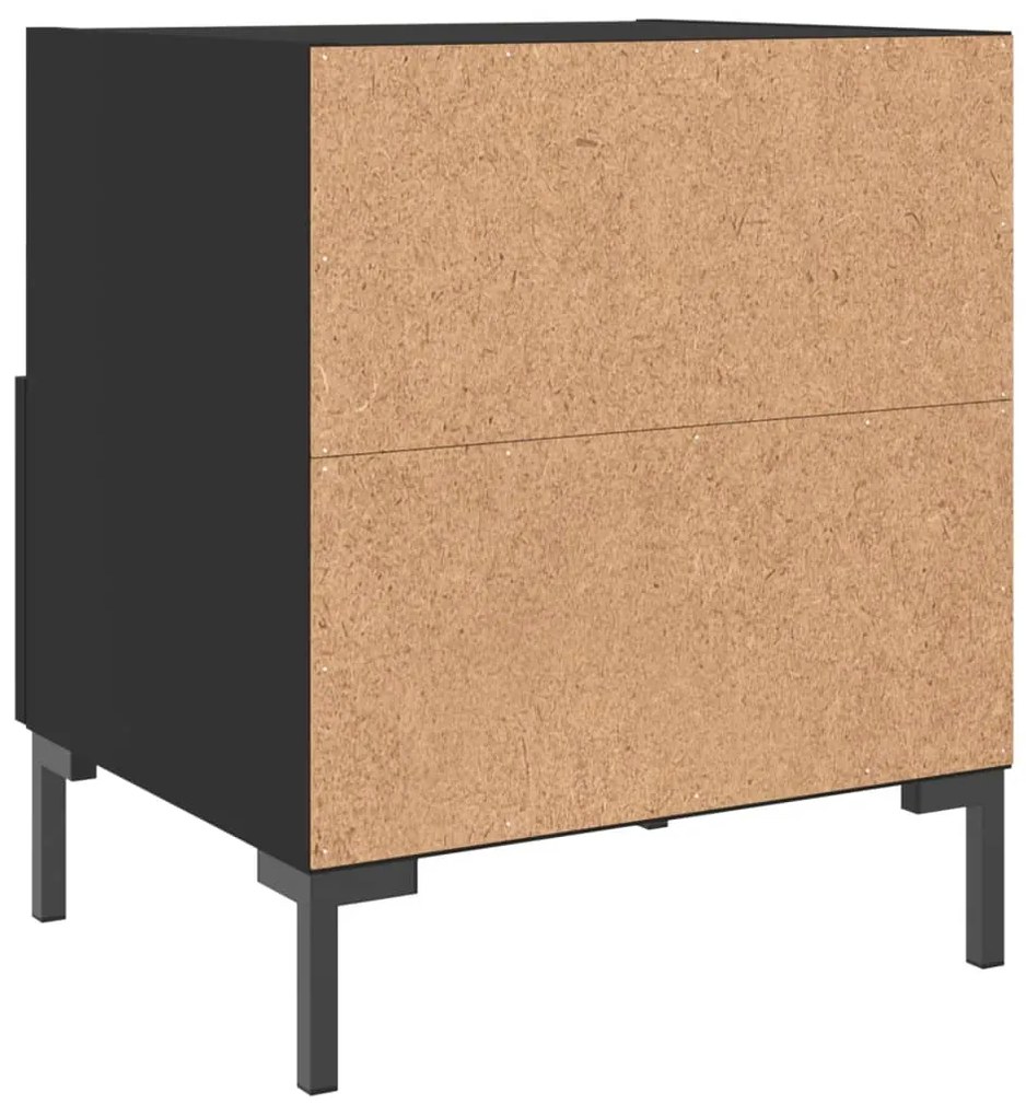 Comodini 2 pz Neri 40x35x47,5 cm in Legno Multistrato