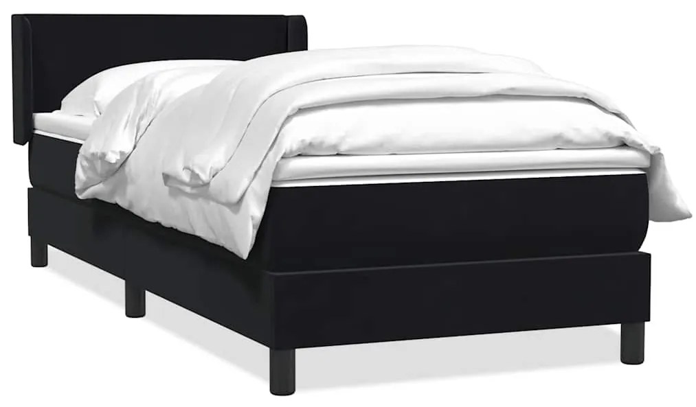 Giroletto A Molle Con Materasso Nero 90x220 Cm İn Velluto /