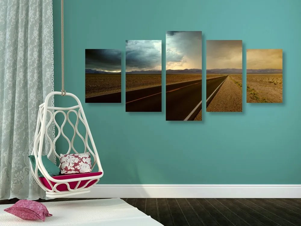 Quadri 5 pezzi – Strada nel deserto