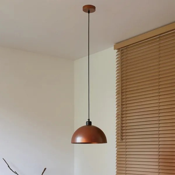 Duolla - Lampada a sospensione su cavo IRONLINE 1xE27/15W/230V Ø 27 cm rame/nero