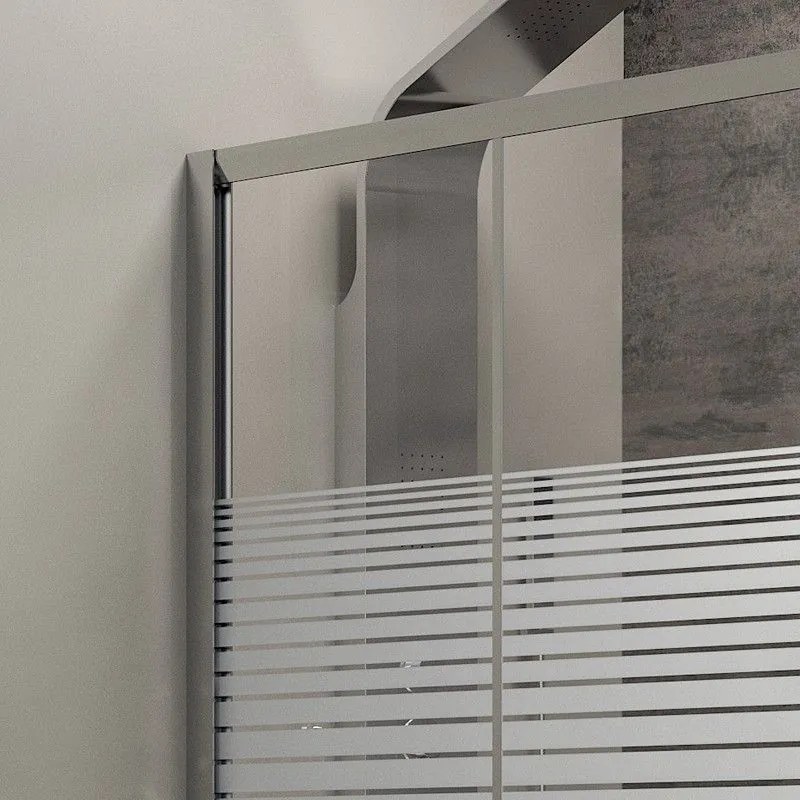 Kamalu - Box doccia angolare 120x70 vetro fisso 70cm serigrafato apertura scorrevole | K410NS