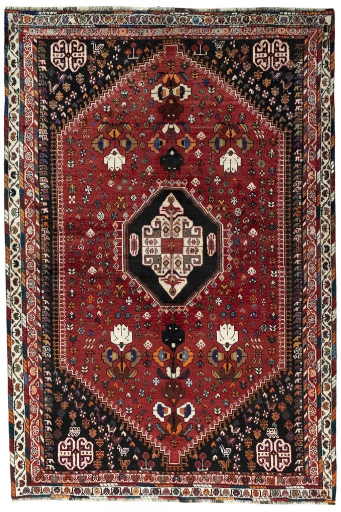 Shiraz Tappeto persiano 260 x 180 Rosso (Iran) Annodato A Mano