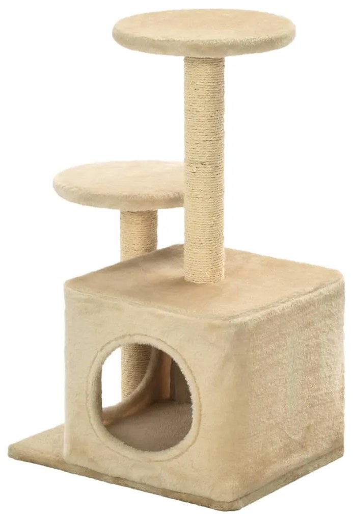 Albero per gatti con pali tiragraffi in sisal 60 cm beige