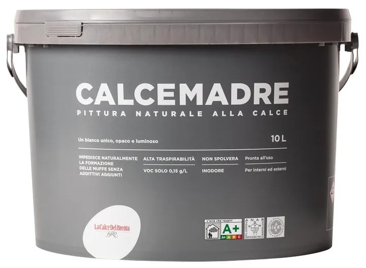 Pittura per interni antimuffa, CDB Calce Madre bianco opaco, 10 L