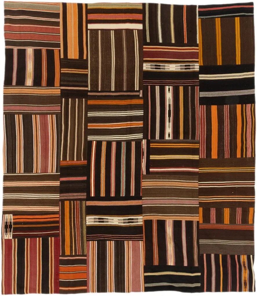 Patchwork Tappeto 310 x 270 (Tacchino) Annodato A Mano