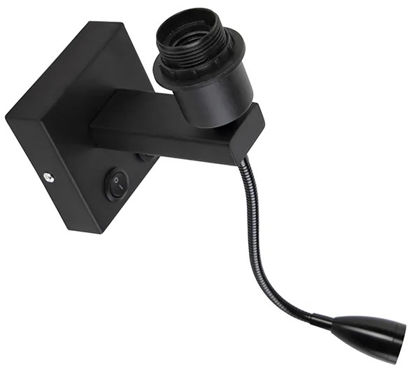 Lampada da parete moderna nera con braccio flessibile - Brescia Combi