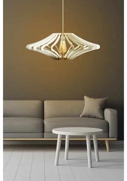 Lampadario a sospensione con filo 1xE27/60W/230V bianco diametro 59 cm