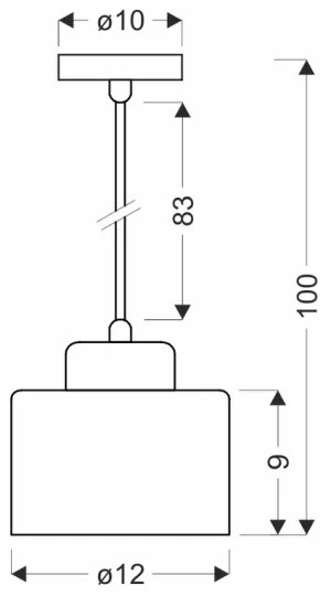 Lampadario a sospensione con filo OLENA 1xE27/60W/230V nero