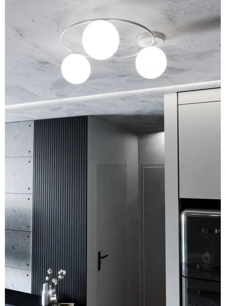 Lampada da soffitto in acciaio SOPRA 3 da interno 3xE14 Colore del corpo Bianco