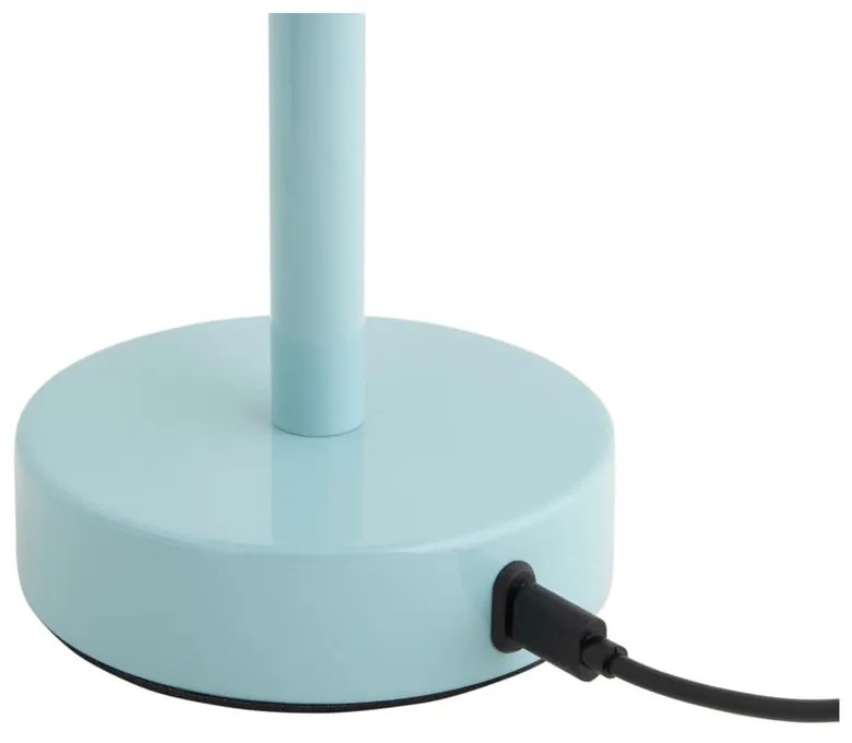 Lampada da tavolo a LED di colore azzurro con paralume in metallo (altezza 24,5 cm) James - Leitmotiv