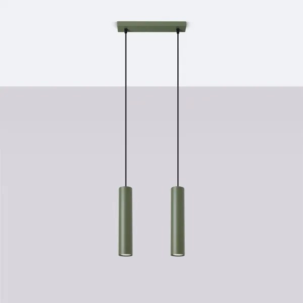 Sollux SL.1485 - Lampadario a sospensione con filo LAGOS 2xGU10/10W/230V verde