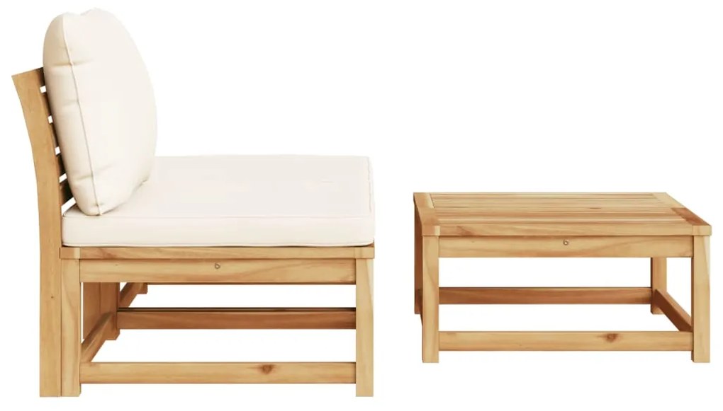 Set mobili da giardino 3pz con cuscini legno massello di acacia