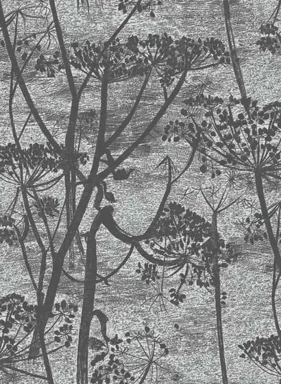 Florale Tapete Cow Parsley Icons von Cole & Son - Charcoal